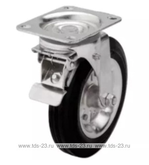 Поворотное стальное колесо с тормозом SCb 80 F