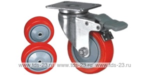Колесо поворотное с площадкой Lema CF2-TPU-75-75-B6